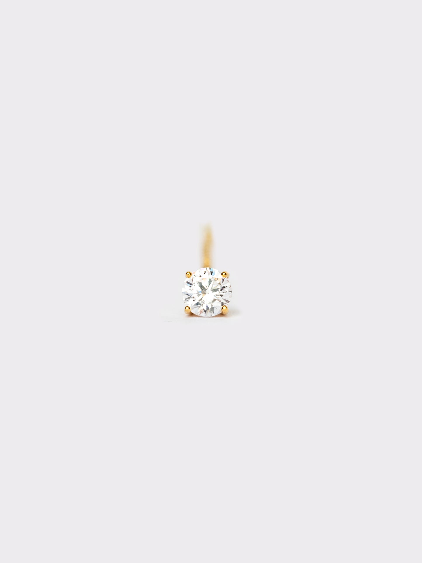 Silver up-and-down earring with white zircon
