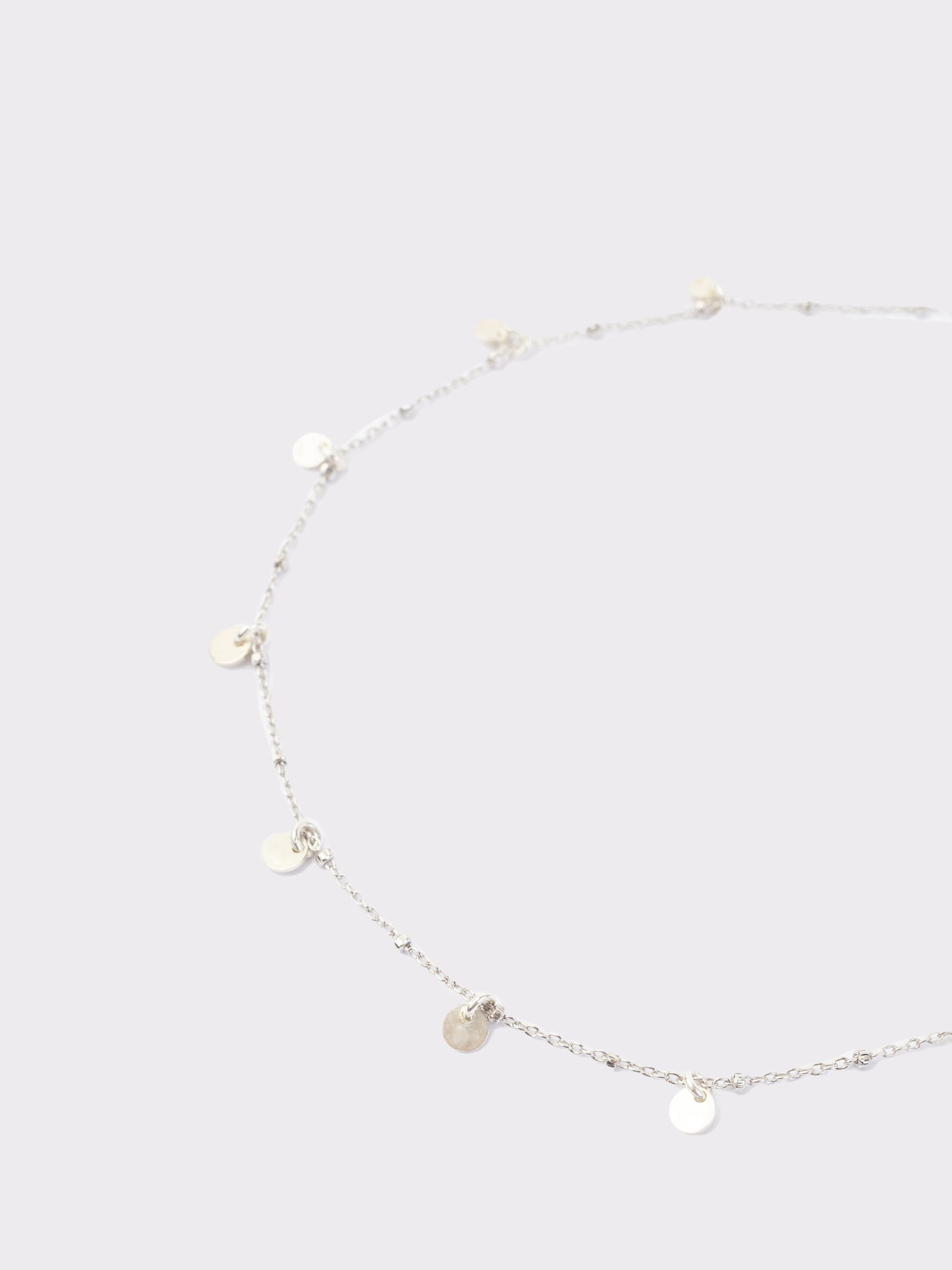 Silver anklet with charms