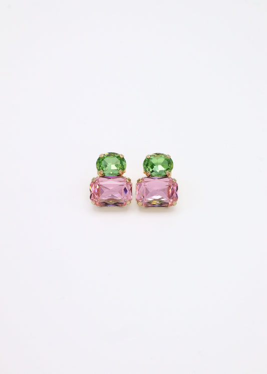 Orecchini Confetti Laura Sciunnach fatti a mano, piccoli e leggeri (3 g), design contemporaneo con dettagli colorati, chiusura a perno con farfallina, gioielli artigianali made in Italy personalizzabili. 