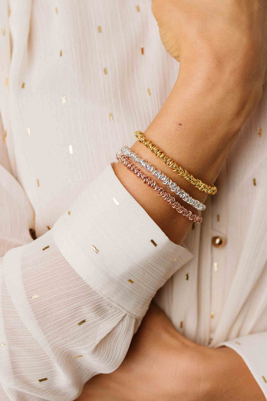 Bracciale argento anellini incrociati