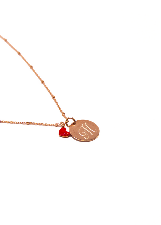 Collana con incisione e cuore San Valentino