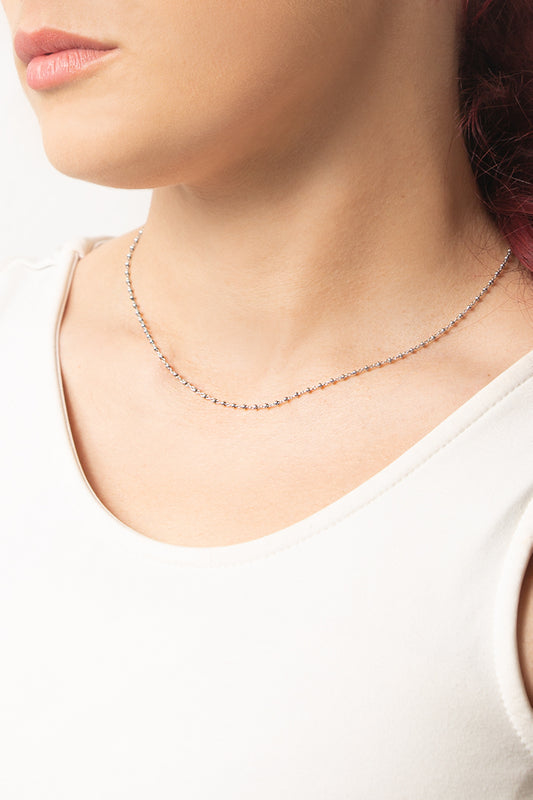 Collana argento girocollo puntinata