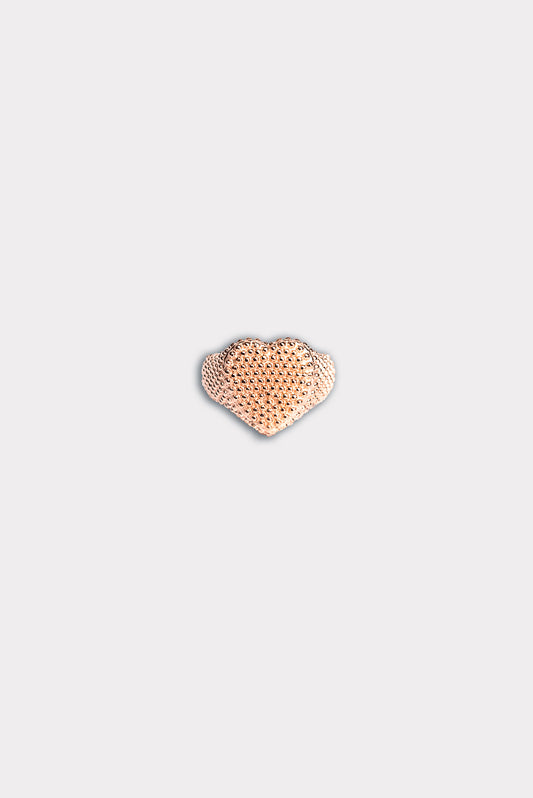 Anello chevalier a cuore puntinato rosegold
