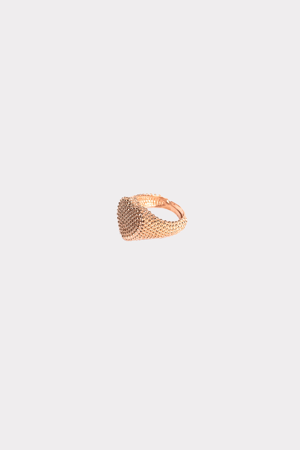 Anello chevalier a cuore puntinato rosegold