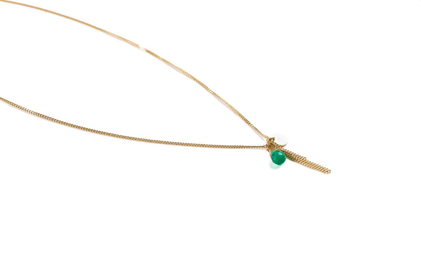 Collana argento placcato oro con ciondolo in pietra dura