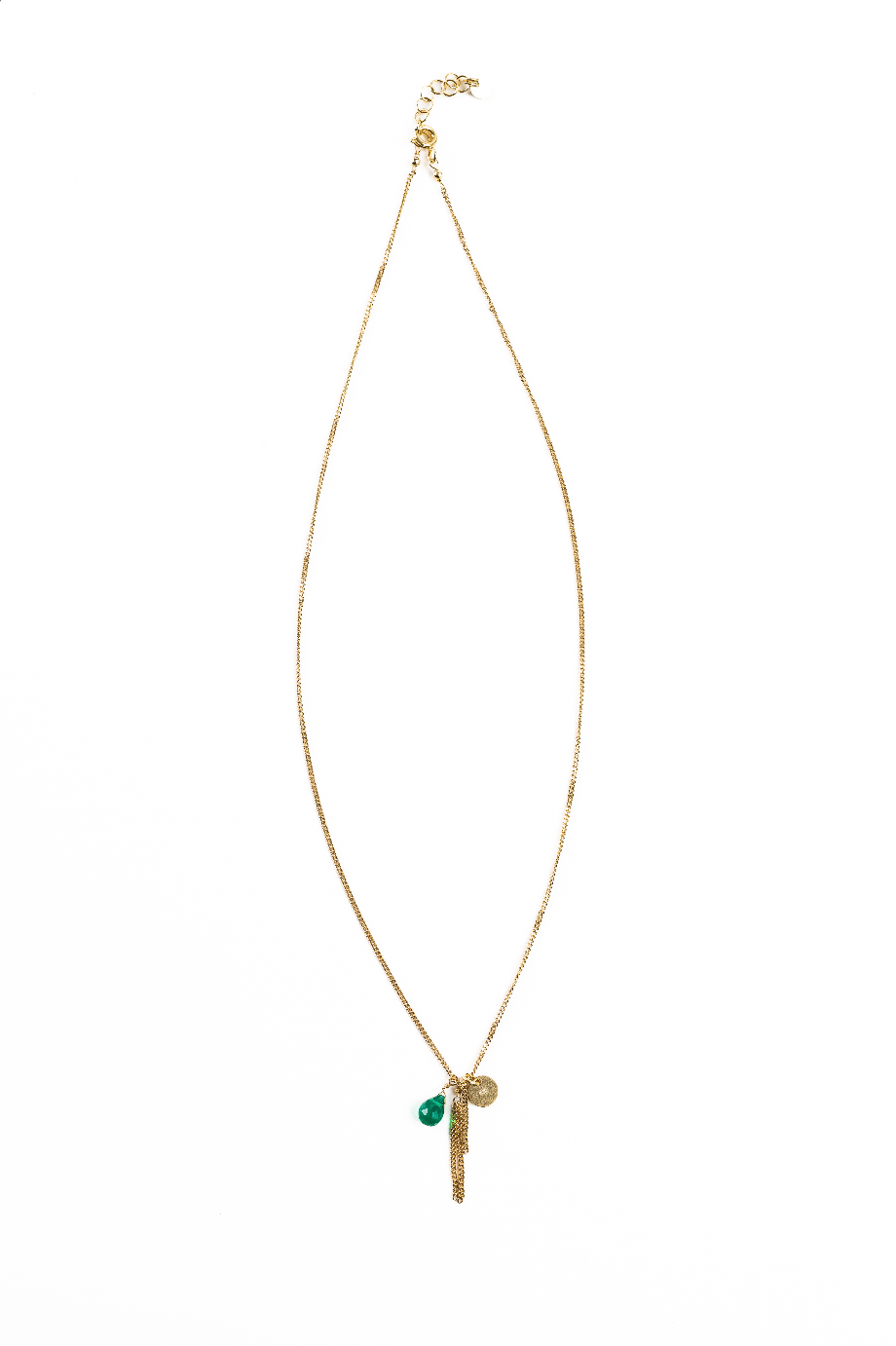 Collana argento placcato oro con ciondolo in pietra dura