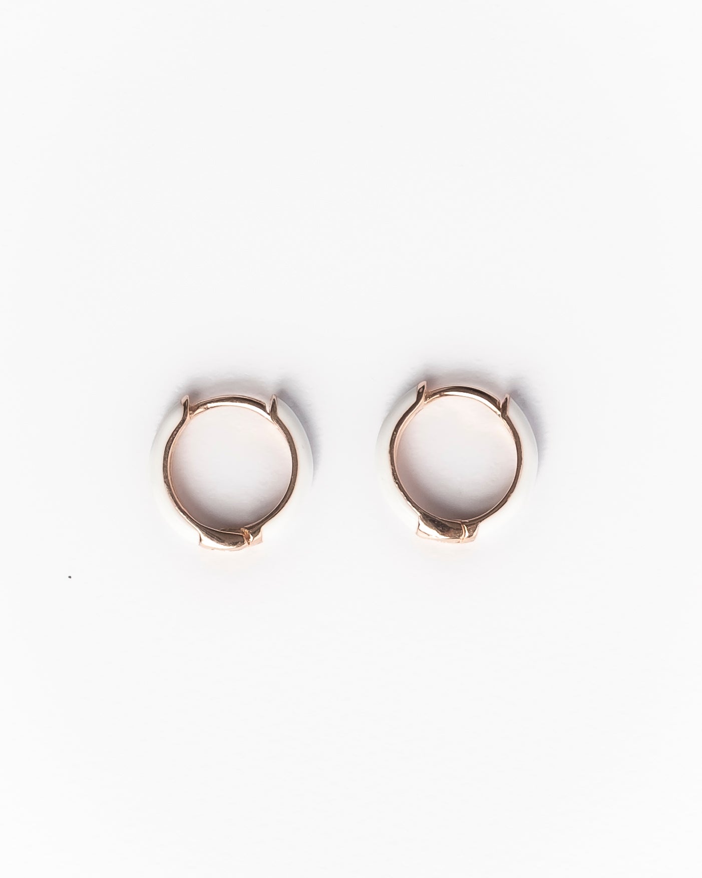 Rose gold plated silver hoop earrings with enamel