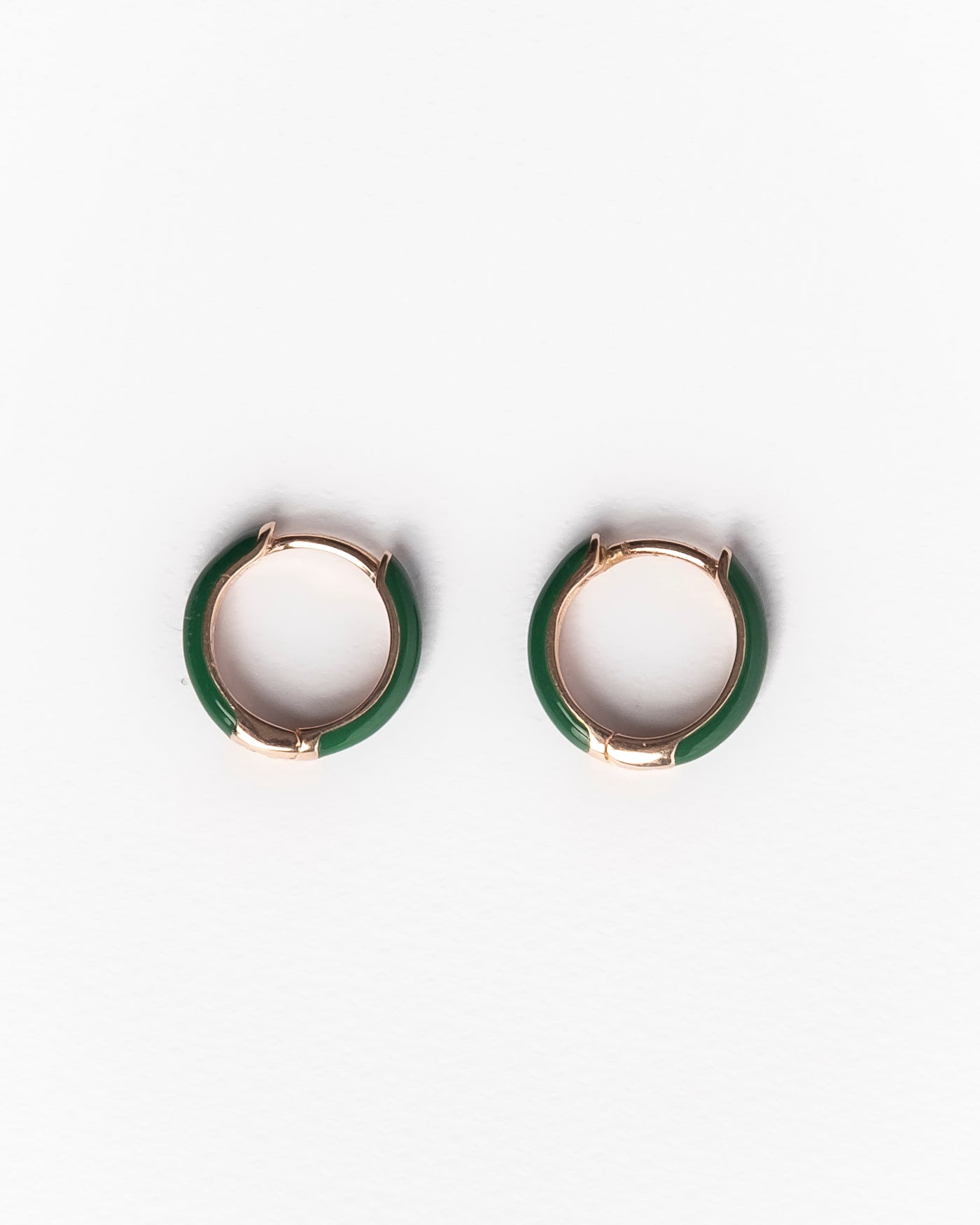 Rose gold plated silver hoop earrings with enamel