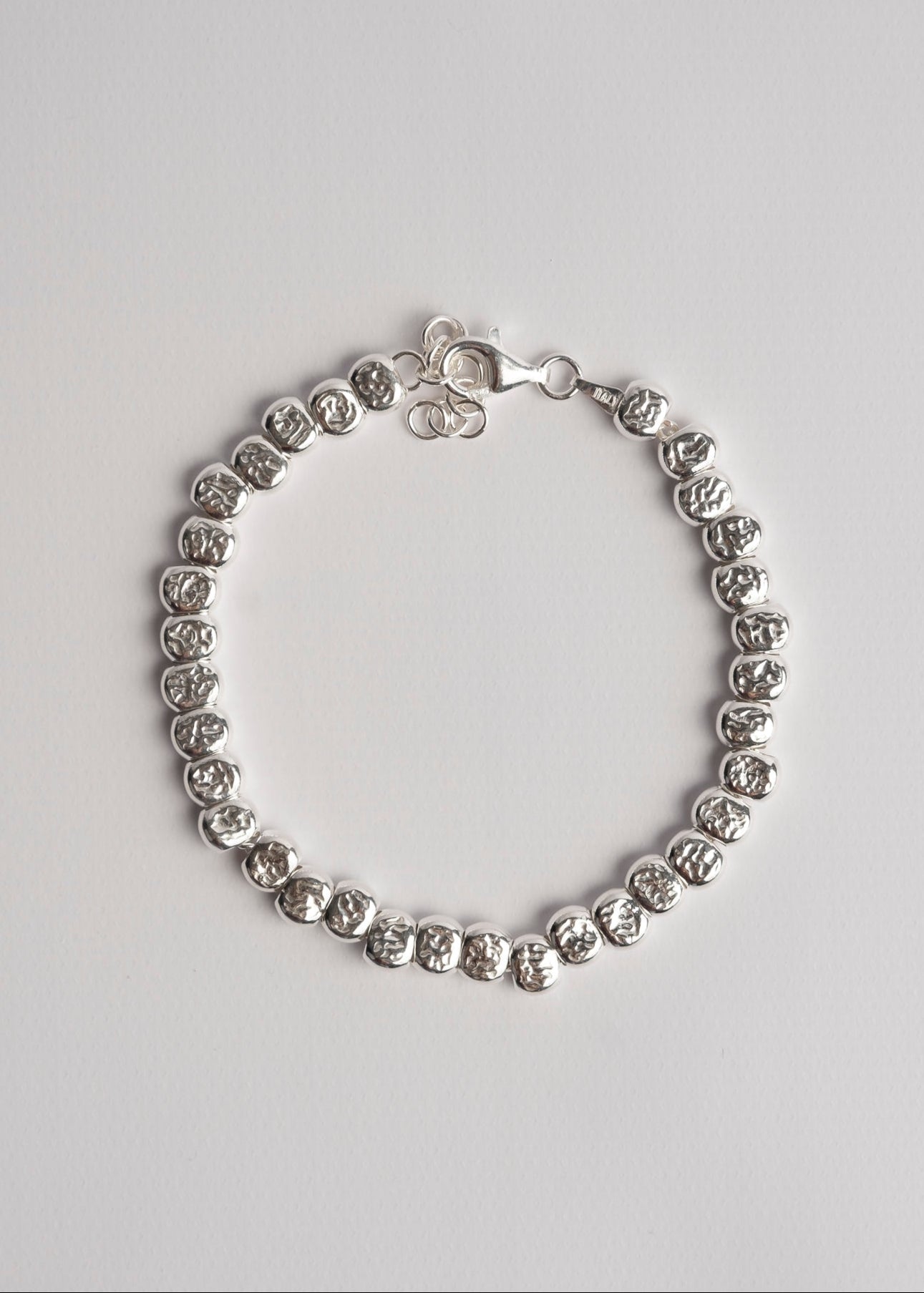 Bracciale argento palline battute
