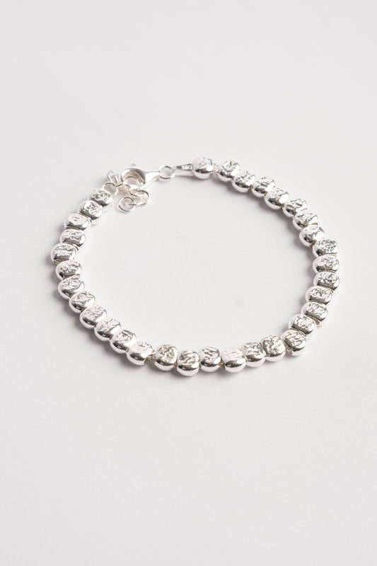 Bracciale argento palline battute